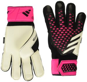 adidas unisex-adult match fingersave predator goalie gloves, black/white/team shock pink, 8