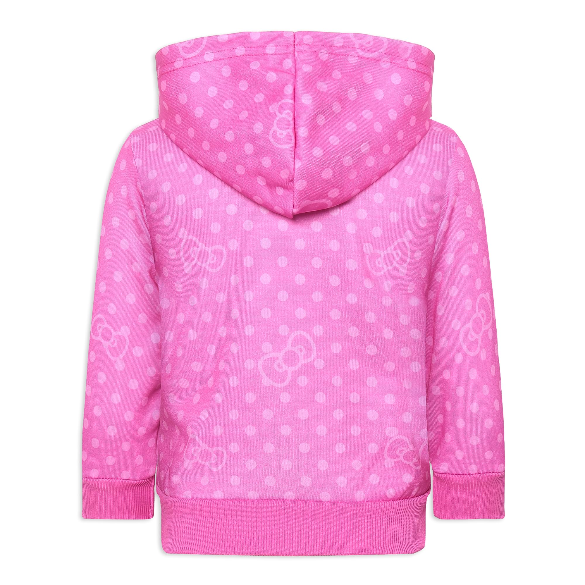 Hello Kitty Girls Zip Up Hooded Sweatshirt for Infant, Toddler and Little Kids Hot Pink