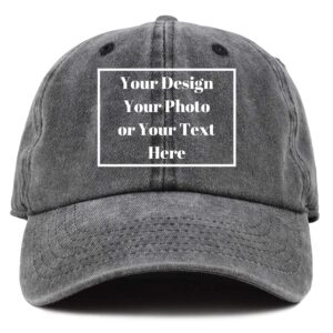 zmvise custom your picture text logo unisex vintage washed personalized plain adjustable denim hat baseball cap