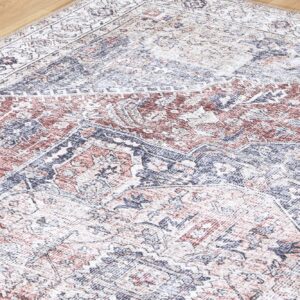 Home Culture Machine Washable Area Rug, Non-Shedding, Distressed Area Rug for Livingroom, Kitchen, Dining, Office, Low Pile, Pet Friendly Luna Rug, 5'2'x7'6'