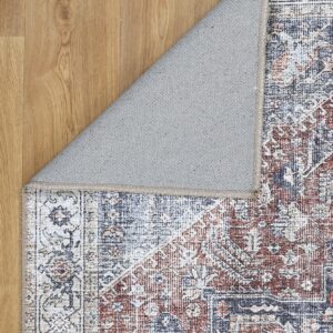 Home Culture Machine Washable Area Rug, Non-Shedding, Distressed Area Rug for Livingroom, Kitchen, Dining, Office, Low Pile, Pet Friendly Luna Rug, 5'2'x7'6'