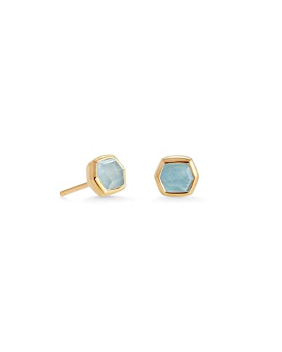 Kendra Scott Davie Stud Earrings in 18K Gold Vermeil, Fine Jewelry for Women, Aquamarine