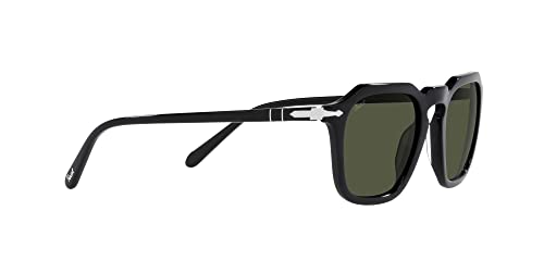 Persol PO3292S Square Sunglasses, Black/Green, 50 mm