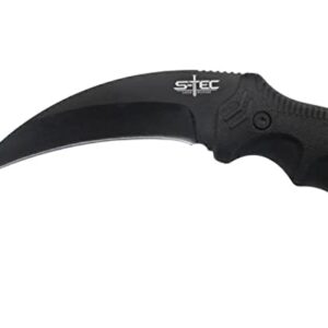 S-TEC 8" Fixed Blade Hunting Knife with ABS Plastic Sheath (Black)