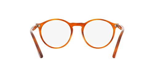 Persol PO3285V Round Prescription Eyewear Frames, Terra Di Siena/Demo Lens, 50 mm