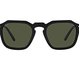 Persol PO3292S Square Sunglasses, Black/Green, 50 mm