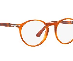 Persol PO3285V Round Prescription Eyewear Frames, Terra Di Siena/Demo Lens, 50 mm