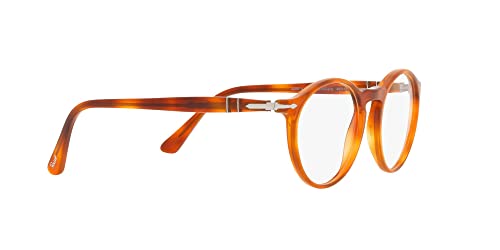 Persol PO3285V Round Prescription Eyewear Frames, Terra Di Siena/Demo Lens, 50 mm