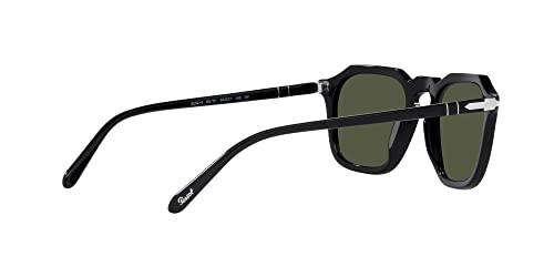 Persol PO3292S Square Sunglasses, Black/Green, 50 mm