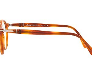 Persol PO3285V Round Prescription Eyewear Frames, Terra Di Siena/Demo Lens, 50 mm