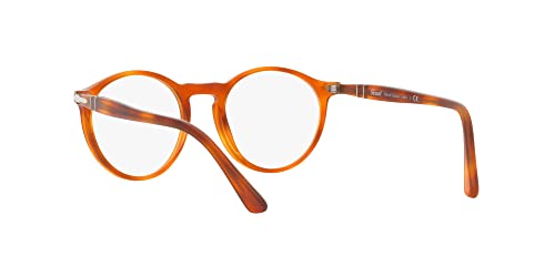 Persol PO3285V Round Prescription Eyewear Frames, Terra Di Siena/Demo Lens, 50 mm