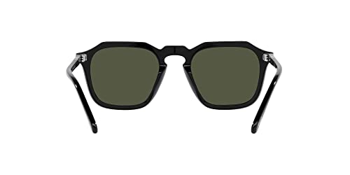 Persol PO3292S Square Sunglasses, Black/Green, 50 mm