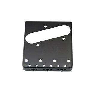 Musiclily Pro 54mm Vintage Telecaster Bridge with Barrel Brass 3-Saddle for Squier and Import Tele Style Electric Guitar, Black