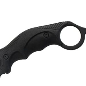 S-TEC 8" Fixed Blade Hunting Knife with ABS Plastic Sheath (Black)