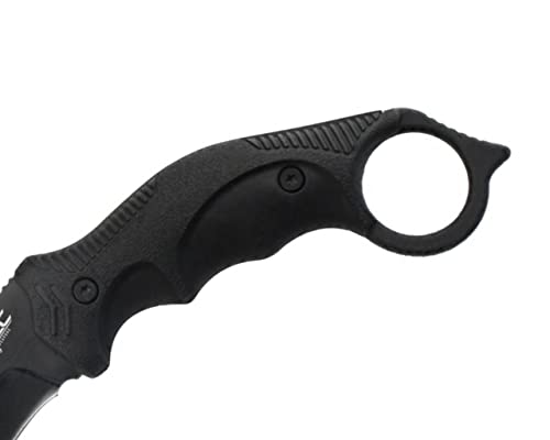 S-TEC 8" Fixed Blade Hunting Knife with ABS Plastic Sheath (Black)