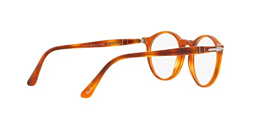 Persol PO3285V Round Prescription Eyewear Frames, Terra Di Siena/Demo Lens, 50 mm