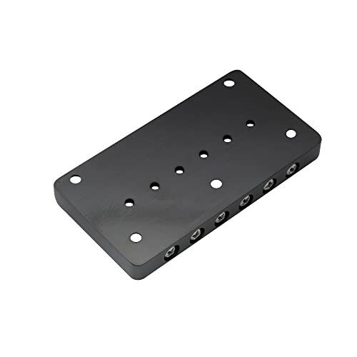 Musiclily Ultra Brass 52.5mm Fixed Hardtail Bridge for 6 String Strat Tele Style Electric Guitar, Black