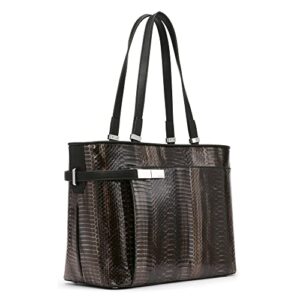 Calvin Klein Jade Tailored Tote, Black Python,One Size