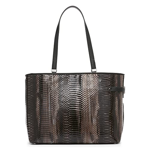 Calvin Klein Jade Tailored Tote, Black Python,One Size