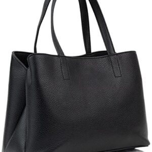 Calvin Klein Adeline Triple Compartment Satchel, Black/Silver,One Size