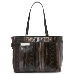 calvin klein jade tailored tote, black python,one size