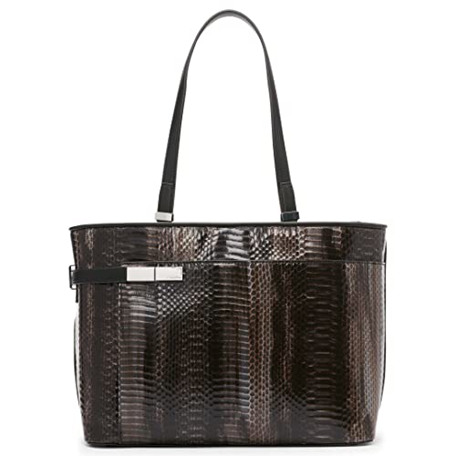 Calvin Klein Jade Tailored Tote, Black Python,One Size