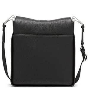 Calvin Klein Fay North/South Large Crossbody, Black/Silver,One Size