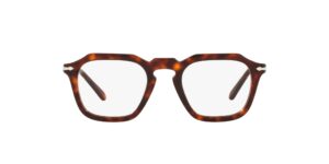 persol po3292v square prescription eyewear frames, havana/demo lens, 48 mm