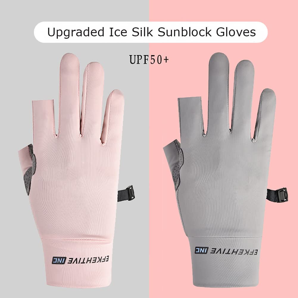 Driving Gloves for Men Women UPF 50+ UV Protection Thin Ice Silk Mesh Sport Gloves Quick-Dry Cooling Summer Outdoor Gloves Anti-Slip Elastic Cycling Gloves Unisex for Golf Hiking Driving Running