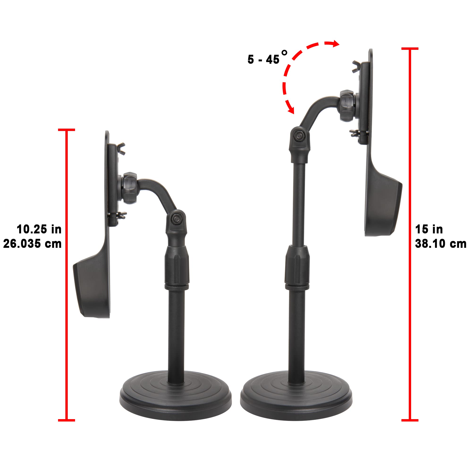 ECS WordUp Telescopic Holder Stand Compatible with Nuance PowerMic 4 & Philips SpeechMike Microphones SMP4000, SMP4010, LFH3200, LFH3210, LFH3500, LFH3510, SMP3700, SMP3710, SMP3800 No Trigger Thumb