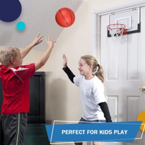 5 INCH PVC Mini Basketball for Indoor Basketball Mini Hoops, Soft 5" Rubber Small Repacement Basketball for Over Door Basketball Hoop Sets, Little Basketballs for Adults & Kids (3 PCS with Air Pump)