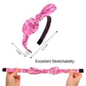 Jaciya Bow Bandana Headbands for Women Non Slip Fashion Knotted Thin Headband with Bow Cute Top Knot Hair Bands Girls Bunny Ears Headband Hair Accessories