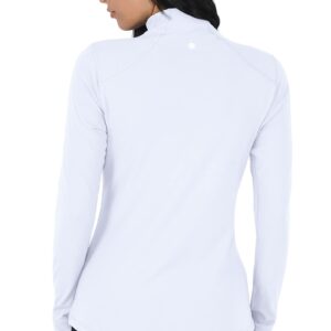 Yogalicious Nude Tech Half Zip Long Sleeve Jacket with Front Pockets - White - Medium