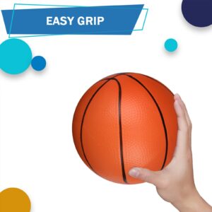 5 INCH PVC Mini Basketball for Indoor Basketball Mini Hoops, Soft 5" Rubber Small Repacement Basketball for Over Door Basketball Hoop Sets, Little Basketballs for Adults & Kids (3 PCS with Air Pump)