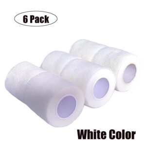 Baisunt 6 Pack 2 Inches Cohesive Bandage Self Adhesive Wrap Elastic Self Adherent Vet Wrap Breathable Self Stick Tape for Wrist, Ankle, Sports, Tatoo Wrap(5 Yards, White)