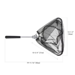 Conskyee Folding Fishing Landing Net, Portable Fishing Dip Net for Fly Fishing Trout Bass Catch, Aluminum Alloy Handle Durable Nylon Mesh