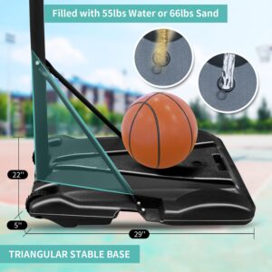 Kids Adjustable Basketball Hoop 5.7-7FT Portable Basketball Hoop for Kids Teenagers Youth and Adults,30 Inch Backboard Basketball Goal Stand Indoor Outdoor Sports Court Play