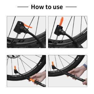 TOOLITIN Mini Bike Pump, Portable Bicycle Tire Pump with Presta and Schrader, Hand Air Pump Emergency Backup Riding Accessories, for MTB BMX Road Bike