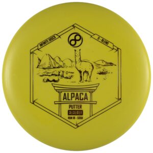 Infinite Discs Alpaca | Controllable and Accurate Putt & Approach Disc | D-Blend (173-176 Grams, Yellow)