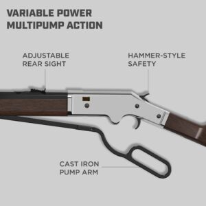 Barra Air Guns 1866 Cowboy Series Lever Action Air Rifle, Shoots .177 Caliber Pellets and BBS, 600-800 FPS, Pellet Guns for Adults and Kids (Silver Kit Pump Powered)