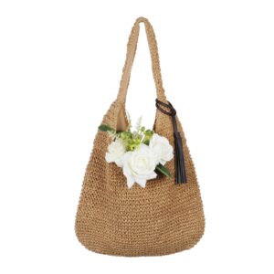 Freie Liebe Straw Beach Bag for Women Summer Woven Tote Bag Shoulder Handbags