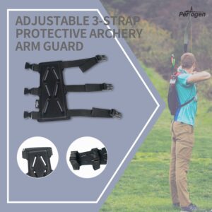 Perogen 8“ Archery Arm Guards Adjustable 3-Strap Protective Arm Guards Youth Hunting Target Shooting Adult Unisex