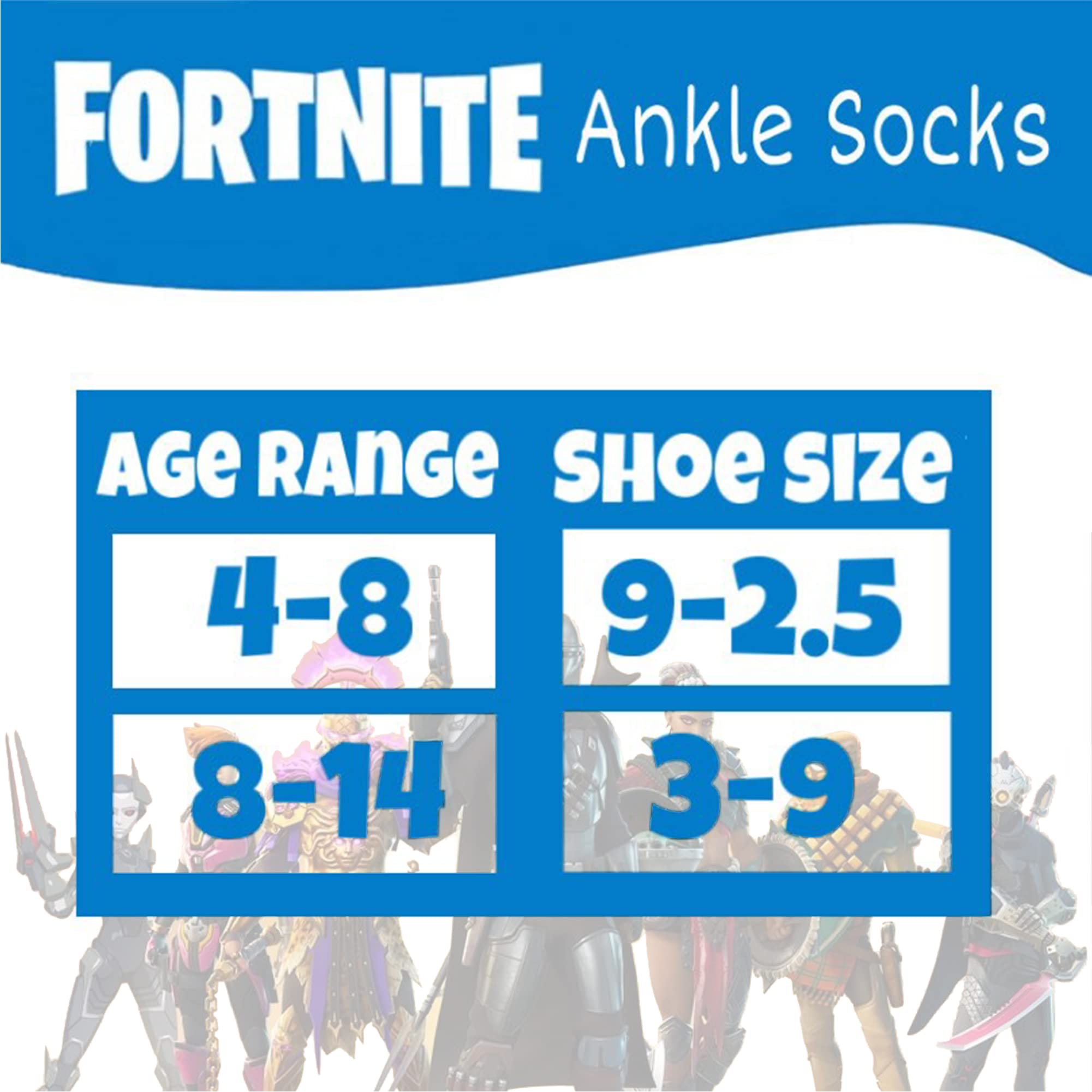 Fortnite Boys Socks, 6 Pack Kids Ankle Socks for Boys, Boys No Show Socks, Fortnite Ankle Socks for Boys Fortnite Patterns