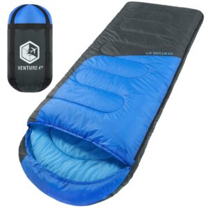 VENTURE 4TH Backpacking Warm Sleeping Bag with Self Inflating Sleeping Pad for Adults & Kids – Ideal for Hiking, Camping & Outdoor Adventures