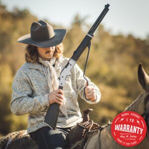 Barra Air Guns 1866 Cowboy Series Lever Action Air Rifle, Shoots .177 Caliber Pellets and BBS, 600-800 FPS, Pellet Guns for Adults and Kids (Silver Kit Pump Powered)