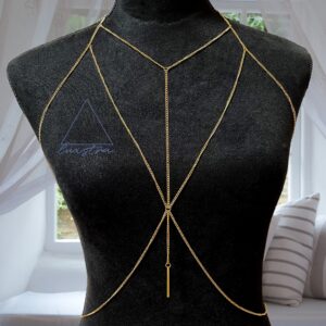 18K Gold And Silver Plated Body Chains, One Size, Gold Plated, no