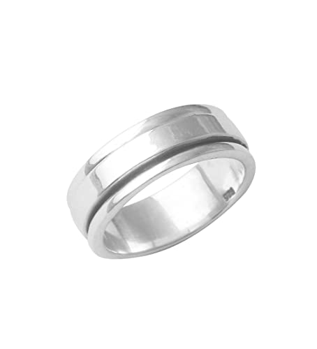 Solid Sterling Silver Spinner Band Ring Spin Jewelry (8)