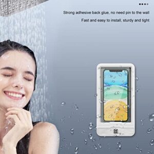 ibasenice Phone Holder Rotating Wall Mount Waterproof Phone Stands for Bathroom Kitchen Compatible with Mobile Phones Under 6. 9 Inches (White)