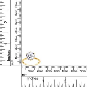 SAVEARTH DIAMONDS Solitaire Style, 1.75 Carat 8.5MM Round Cut Lab Created Moissanite Diamond Engagement Wedding Promise Ring In 14K Yellow Gold Over Sterling Silver1 1/2 Cttw-5.5