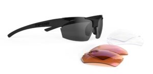 tifosi jet - interchangeable sport sunglasses (matte black (smoke/ac red/clear))